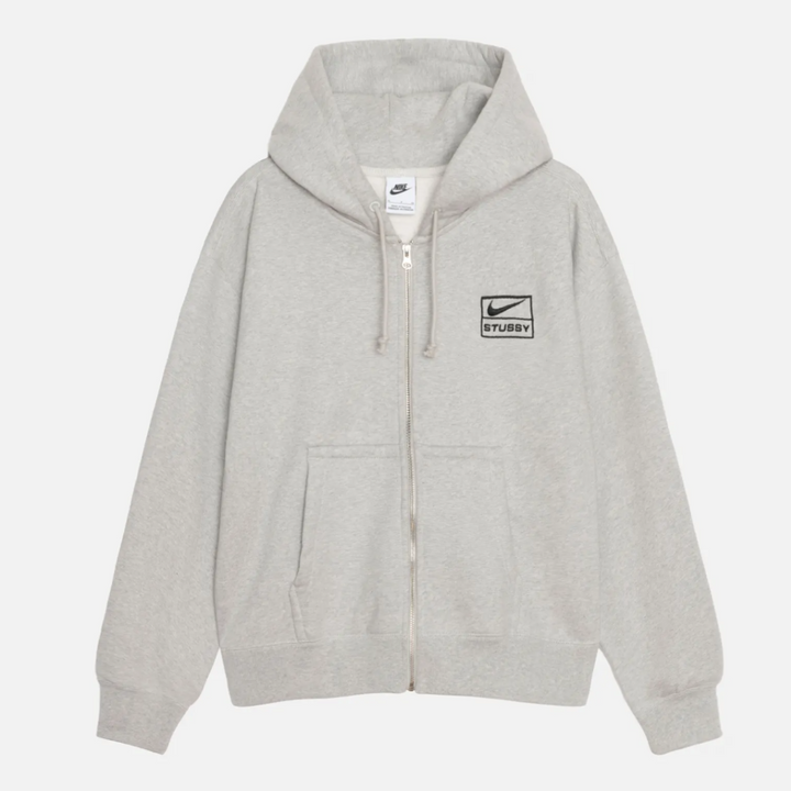 Nike x Stussy Zip Up Hoodie Heather Grey